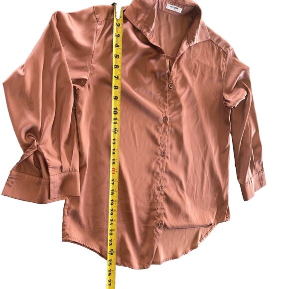 Zeagoo Blouse, Long Sleeve Button-Up Shirt, Rose/Rust, Sm - Picture 5 of 7